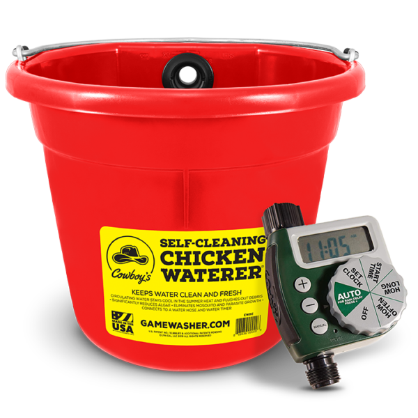Self-Cleaning Chicken Waterer with Timer